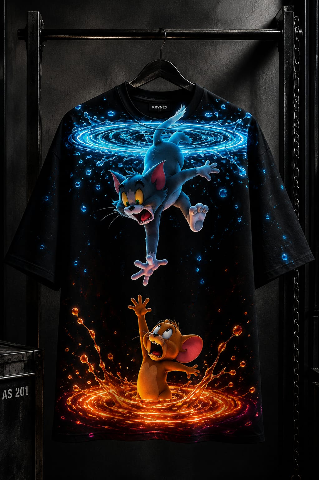 Tom & Jerry Water Splash Graphic T-Shirt