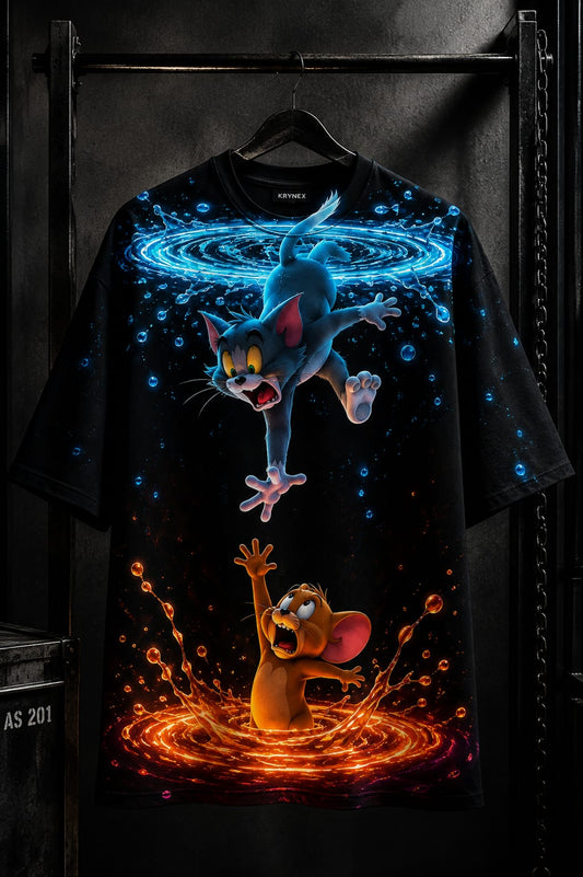 Tom & Jerry Water Splash Graphic T-Shirt