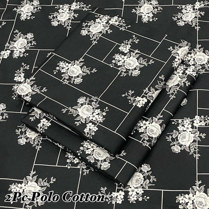Women's Printed 2 Pcs Suit Black Floral
