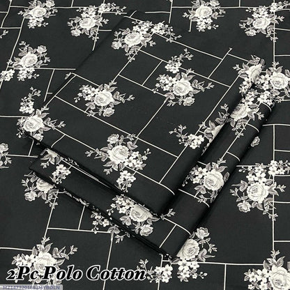 Women's Printed 2 Pcs Suit Black Floral