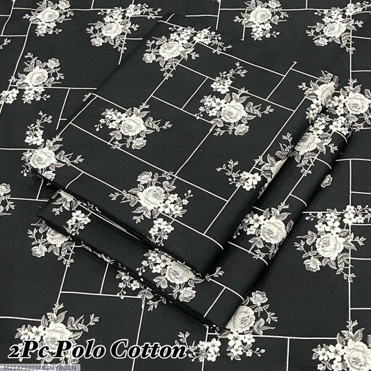 Women's Printed 2 Pcs Suit Black Floral