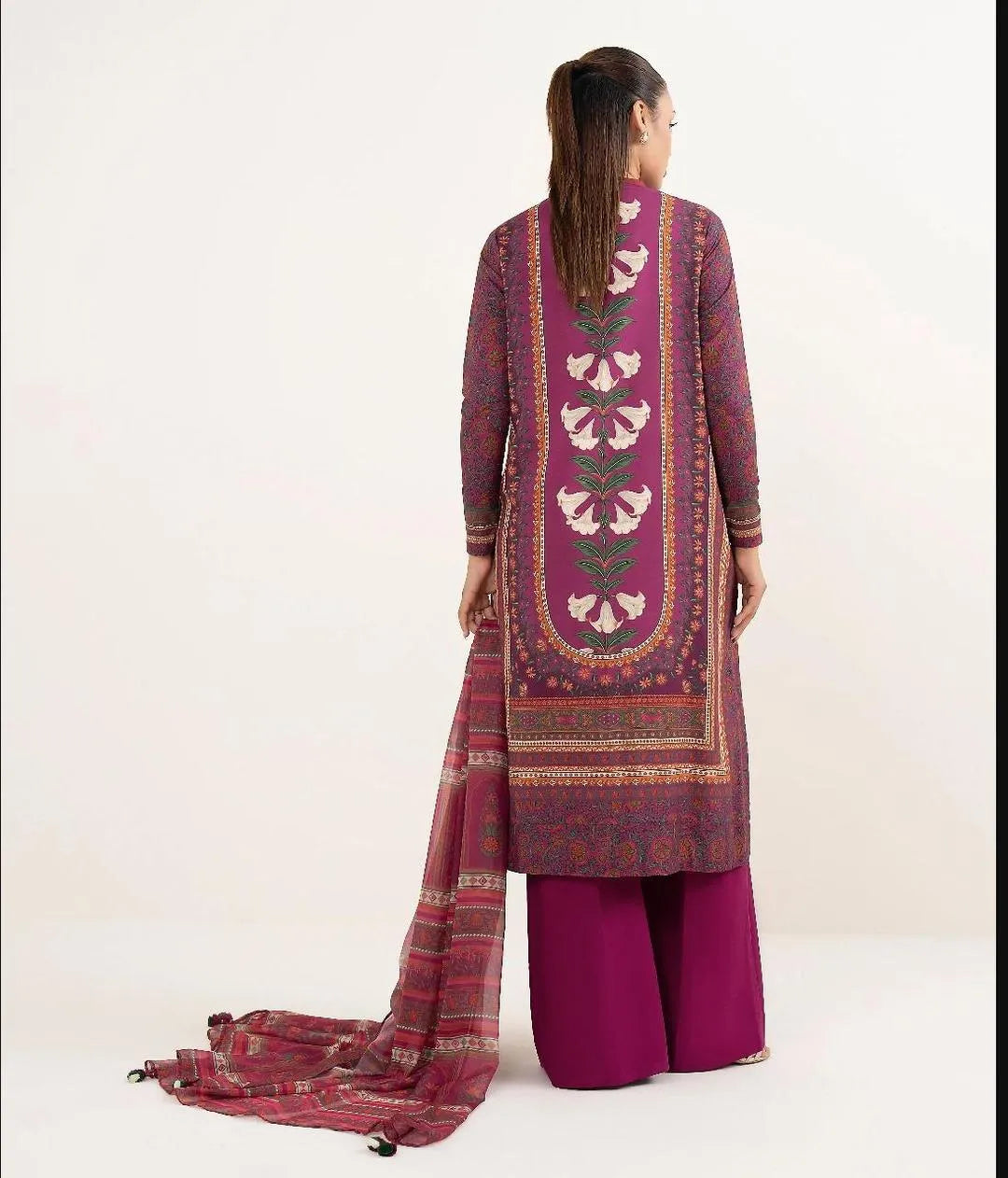 Purple Linen 3-Piece Unstitched Suit